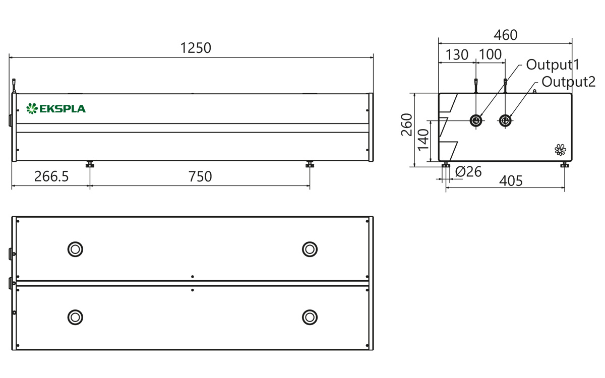 ANL2k10-SLM laser head 
outline drawing (actual dimensions might vary)