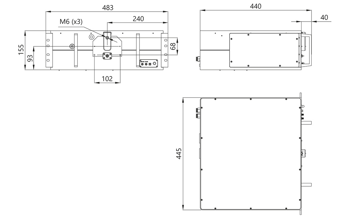 PhotoSonus X series laser head dimensions