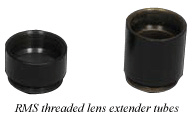 objective lens extender tubes, RMS