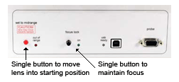 detail of front panel of controller for microscope focal drift correction system