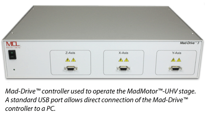 Mad-DriveTM DSP controller for MadMotor-UHV piezo stage